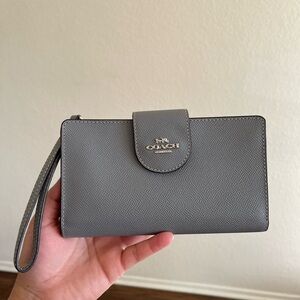 Coach Charcoal Wristlet Clutch